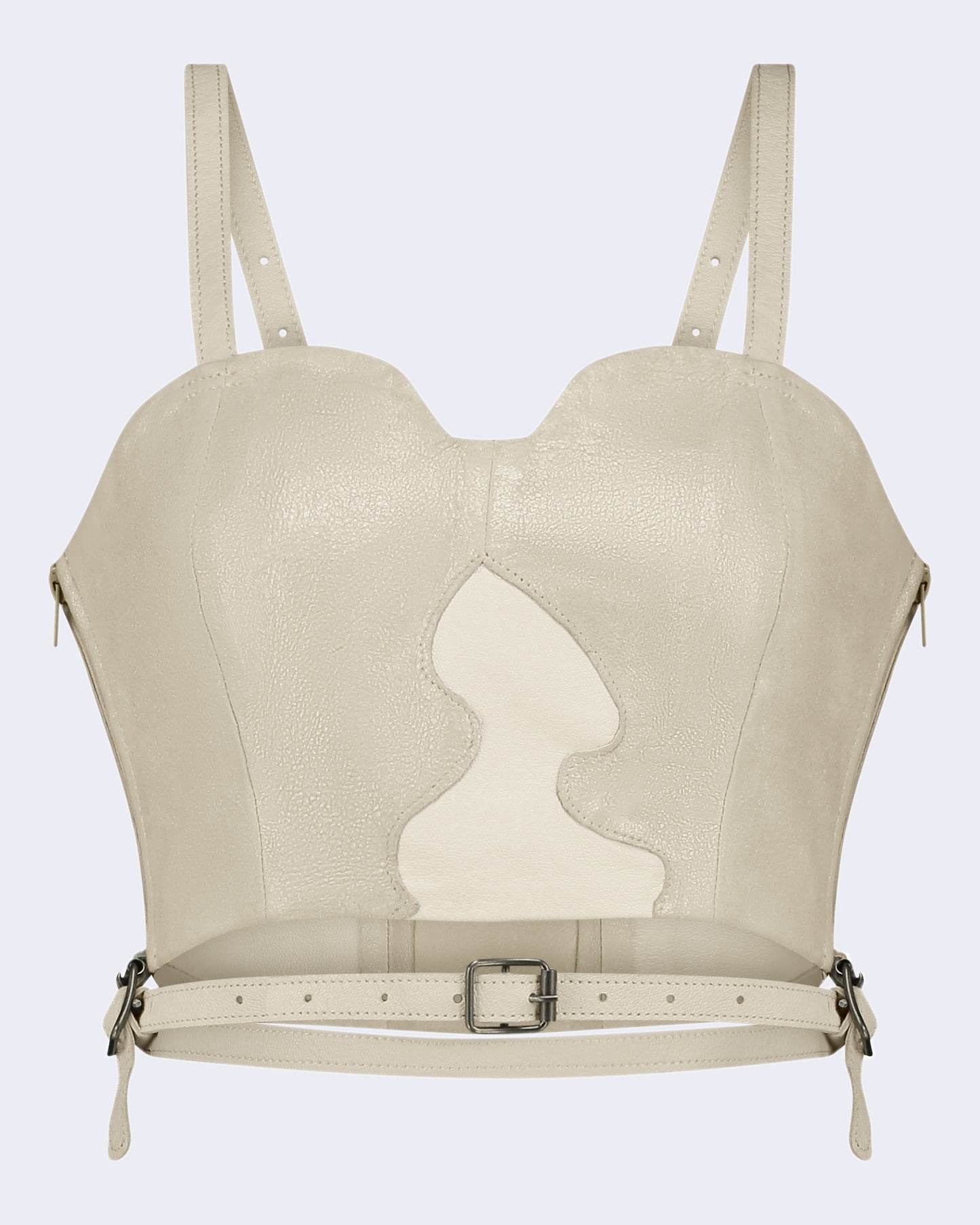 Pearl Leather Strap Bustier