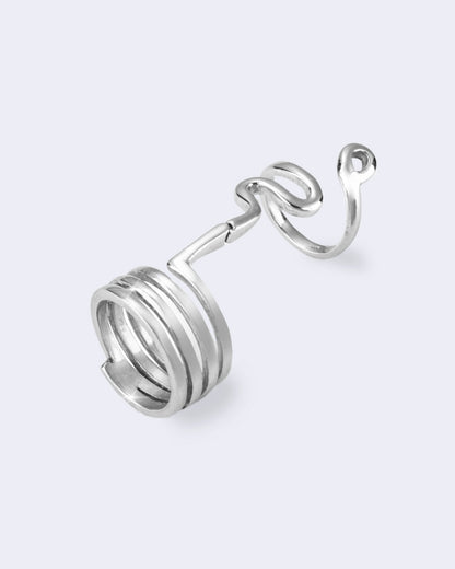 555. Silver Thread Spiral Hinge Ring