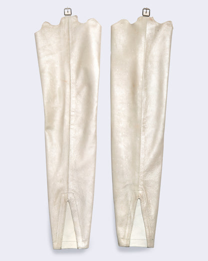 Pearl Leather Zipper Buckle Stockings