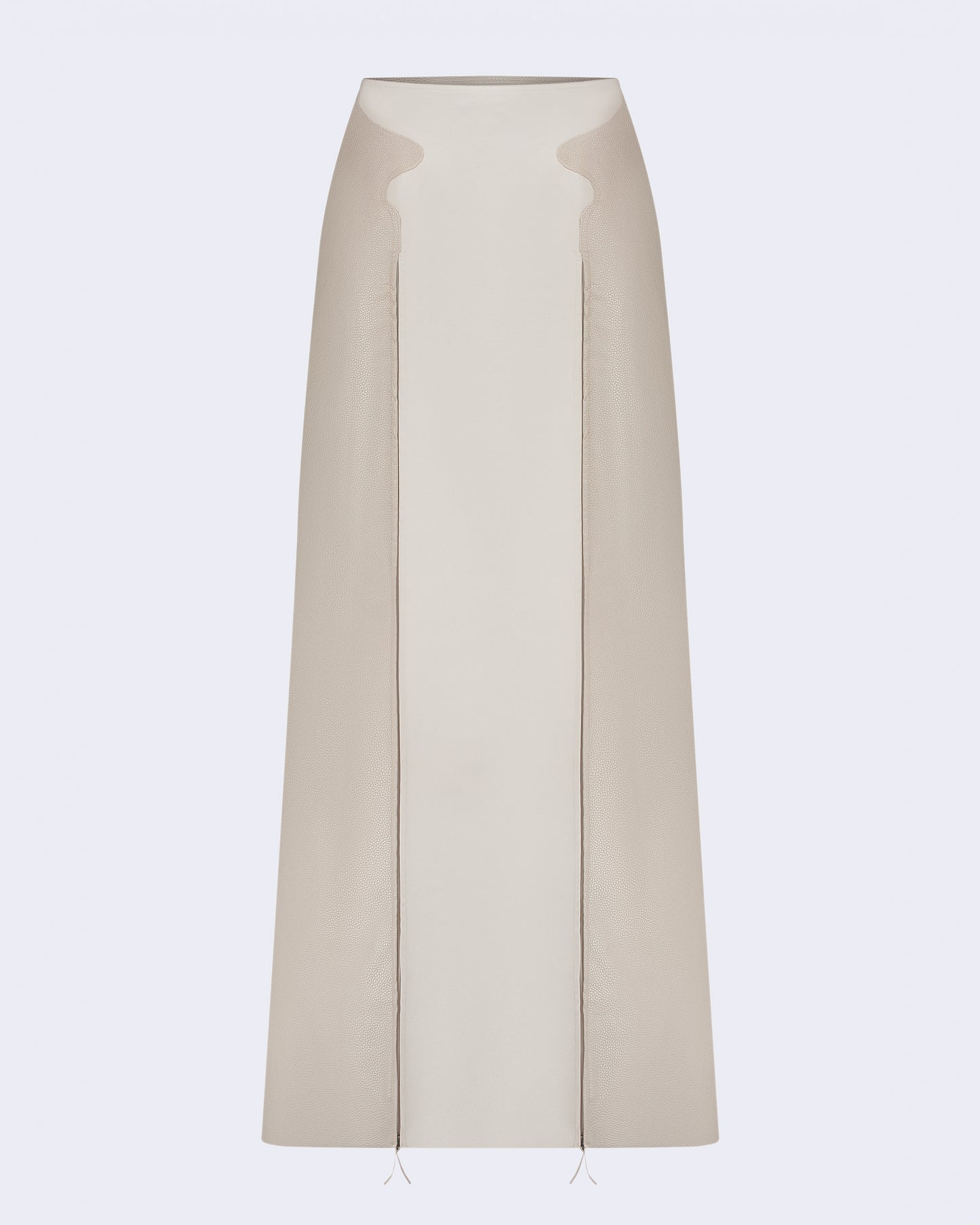 Pearl Leather Zipper Skirt