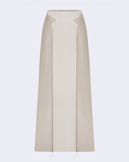 Pearl Leather Zipper Skirt