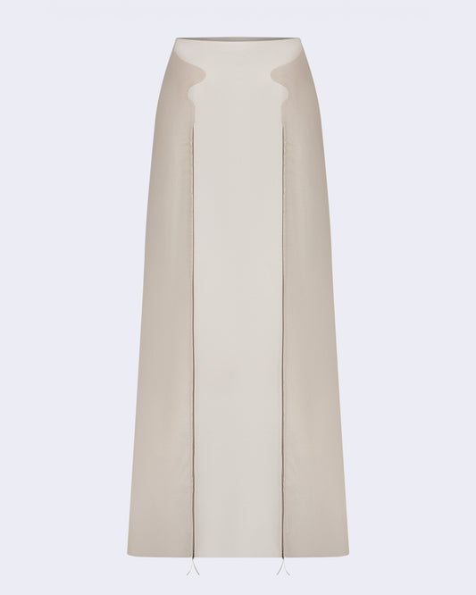 Pearl Leather Zipper Skirt